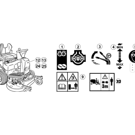 AUTOCOLLANT RÉSINE ORIGINAL KUBOTA GIANNI FERRARI 00555200290 « GTS 230 »