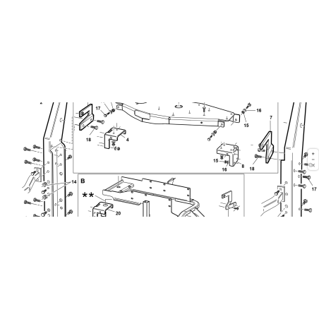RECHTE ECKE BEFESTIGUNGSUNTERSTÜTZUNG MOTOR COMP VRN ORIGINAL KUBOTA GIANNI FERRARI 92004120000