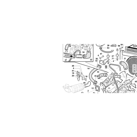 TUBO DE SUCCIÓN DE AIRE F.B. MANGUERA ESPIRAL Ø35 L-635 ORIGINAL KUBOTA GIANNI FERRARI 95304000008