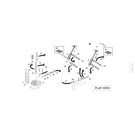 TUBO R1 1/4 L-2400 COMP.DI RACCORDI ORIGINALE KUBOTA GIANNI FERRARI 00777600090