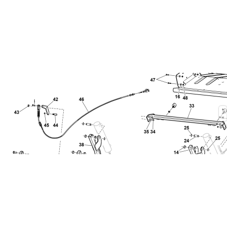CÂBLE D'OUVERTURE DE PANIER SURÉLEVÉ ORIGINAL KUBOTA GTS GF 92007000012