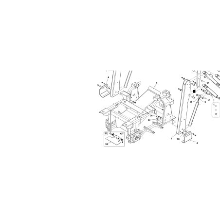 KIT DE SUPPORT DE TUNNEL D'ORIGINE KUBOTA GIANNI FERRARI 95598150000