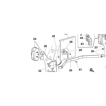 FIJACIÓN COMPLETA DE FARO DERECHO VRN ORIGINAL KUBOTA GIANNI FERRARI 92111110000