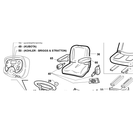 KUBOTA GIANNI FERRARI 95599000032 ASIENTO ORIGINAL PG COMFORT APOYABRAZOS DERECHO