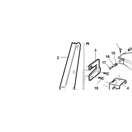 COMPOSANT BASCULANT DE PANIER DE COLONNE DROIT ORIGINAL KUBOTA GIANNI FERRARI 94500330000