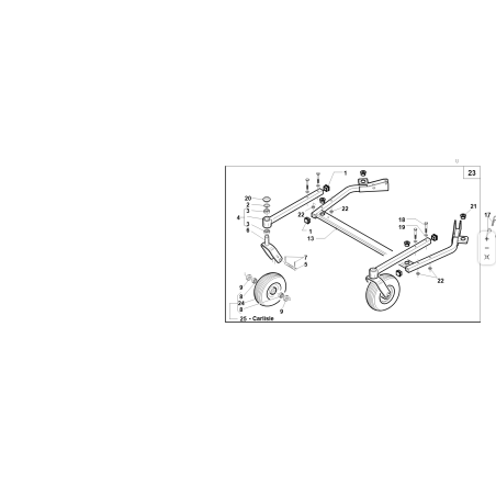 SUPPORTO RUOTA CARRELLO PREMONTATO ORIGINALE KUBOTA GIANNI FERRARI 95139204000