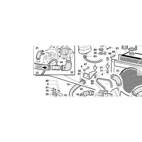 TUBO SFIATO MOTORE ORIGINALE KUBOTA GIANNI FERRARI 95599000039