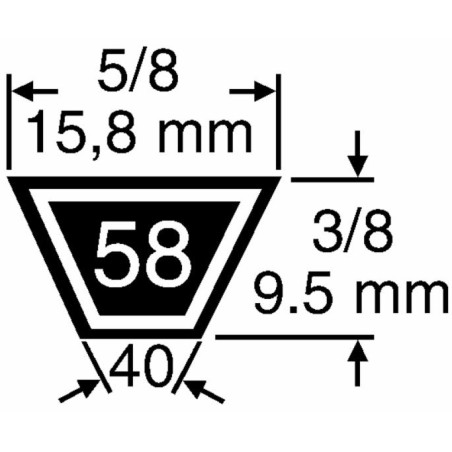 Courroie de tracteur de pelouse en KEVLAR 5L 690081 5/8x81 15,8x2057,4mm | Newgardenstore.eu