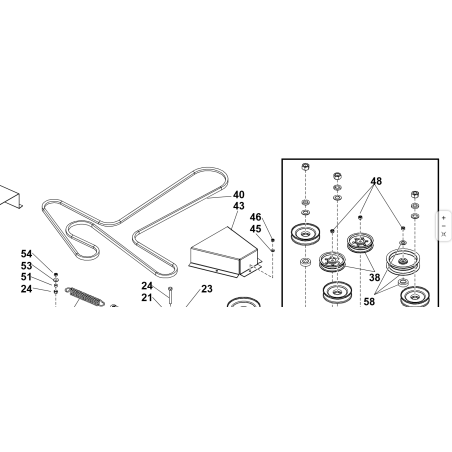 PROTECTION DE COURROIE GAUCHE D'ORIGINE KUBOTA GIANNI FERRARI 93900643046