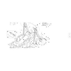 CADRE DE SUPPORT DE PANIER DROIT COMPLET PEINT ORIGINAL KUBOTA GIANNI FERRARI 91007150000