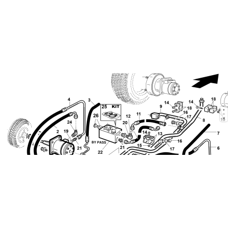 Tuyau d'échappement orbital gauche d'origine KUBOTA GIANNI FERRARI 92010100001