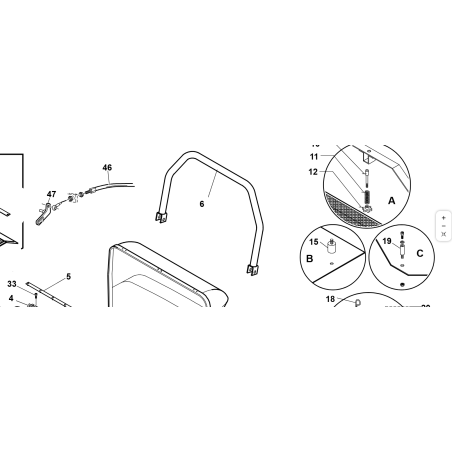 ARCEAU DE SÉCURITÉ COMPLET PEINT ORIGINAL KUBOTA GIANNI FERRARI 94013160000