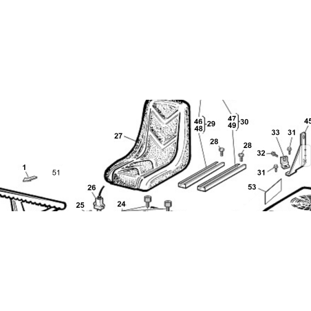ASIENTO 58 CON GUÍA SUPERIOR ORIGINAL KUBOTA GIANNI FERRARI 00777850008