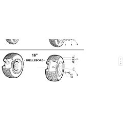 ROUE COMPLÈTE 16x7.50-8 ORIGINALE KUBOTA GIANNI FERRARI 87001480000 | Newgardenstore.eu