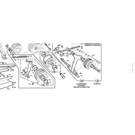 KIT TENDICINGHIA MOTORE PG (Lomb-B&S-K) ORIGINALE KUBOTA GIANNI FERRARI 95599300000