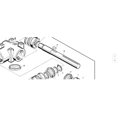 90° Umlenkwelle mit Original KUBOTA GIANNI FERRARI Pumpenkupplung 00777305102