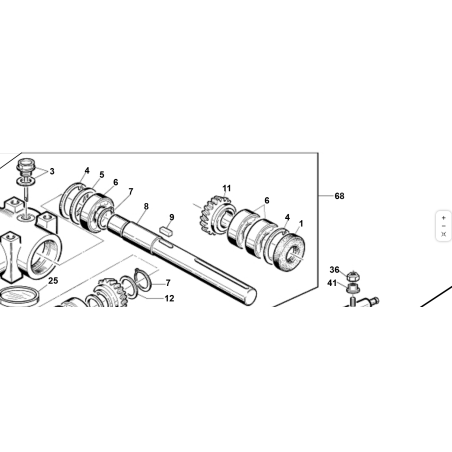 Arbre de renvoi à 90° avec accouplement de pompe KUBOTA GIANNI FERRARI d'origine 00777306501