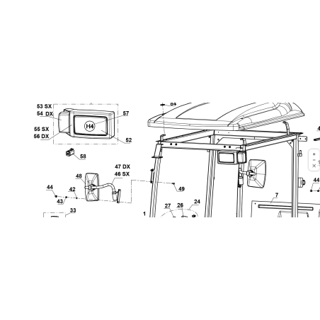 CABIN ASSY PROJECTOR COMP. ORIGINAL KUBOTA GIANNI FERRARI HEADPHONES 00777802900