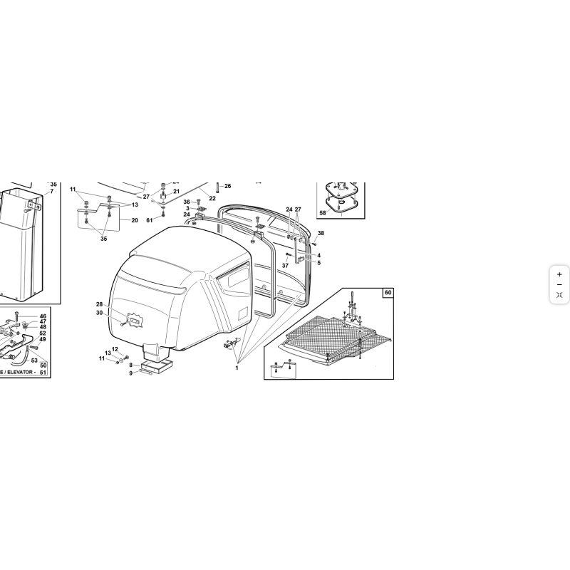 PRE-ASSEMBLED PG BASKET NET WITH FIXED CAMERA, ORIGINAL KUBOTA GIANNI FERRARI 95597030000