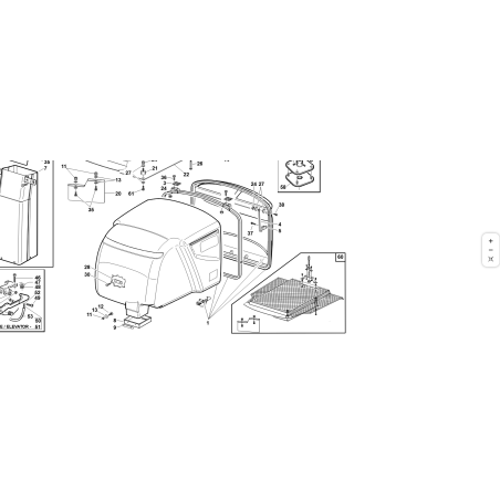 FILET DE PANIER PG PRÉ-ASSEMBLÉ AVEC CAMÉRA FIXE, ORIGINAL KUBOTA GIANNI FERRARI 95597030000