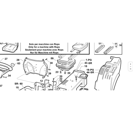 SUSPENSIÓN DE ASIENTO + GUÍAS INFERIORES ORIGINAL KUBOTA GIANNI FERRARI 00777850040 | Newgardenstore.eu