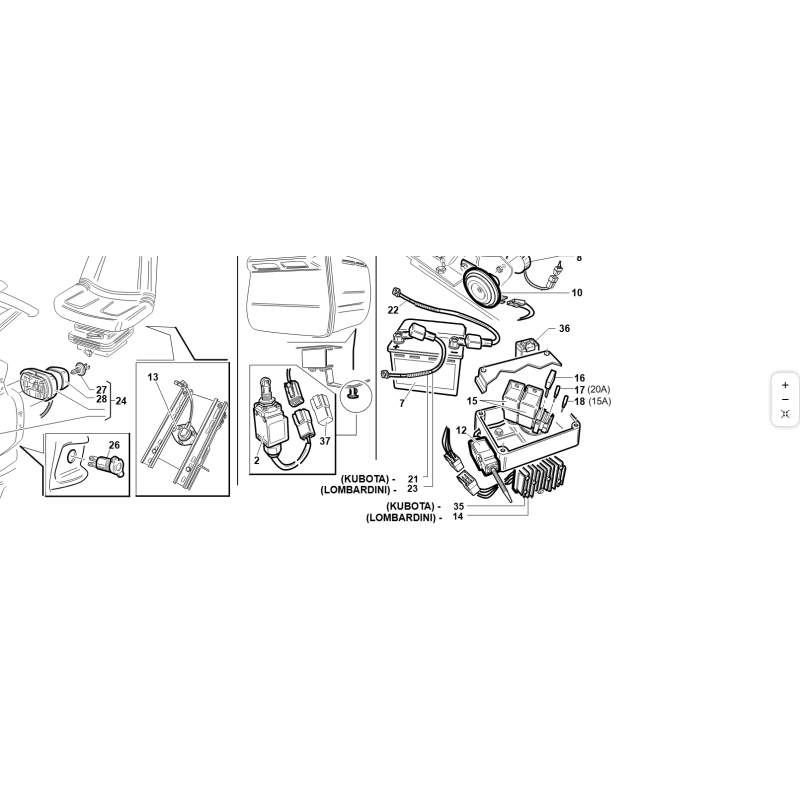 REGOLATORE MOTORE LOMBARDINI COMPL. ORIGINALE KUBOTA GIANNI FERRARI 95599340000