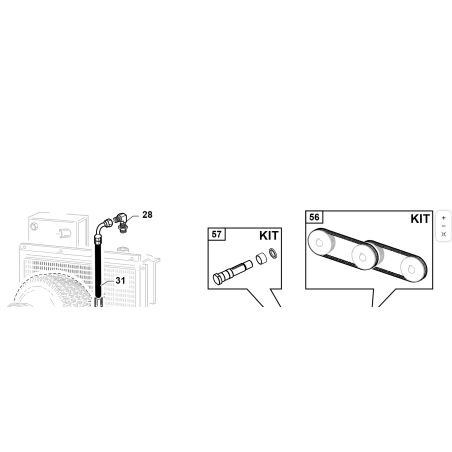KIT CINGHIE GTS DIESEL ORIGINALE KUBOTA GIANNI FERRARI 95597470000 | Newgardenstore.eu