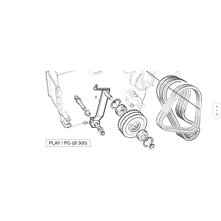 TENDEUR DE COURROIE TURBINE MOTEUR D-300 COMP ORIGINAL KUBOTA GIANNI FERRARI PZ95049391400 | Newgardenstore.eu