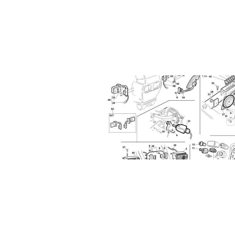 CABLE PARA FARO DELANTERO DERECHO ORIGINAL KUBOTA GIANNI FERRARI 95162201001