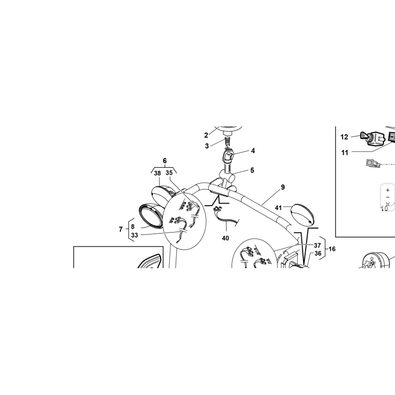 FAISCEAU DE CÂBLAGE DE CLIGNOTANT DROIT ORIGINAL KUBOTA GIANNI FERRARI 95599000078 (2E VER.)