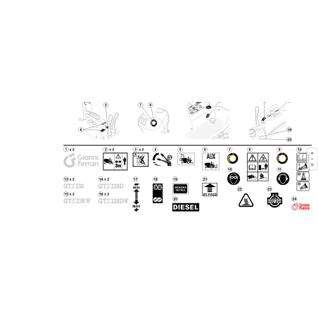 "DEZ. ""MIN-MAX"" SCHWARZ VORABSTAND" ORIGINAL KUBOTA GIANNI FERRARI 00555200366 | Newgardenstore.eu