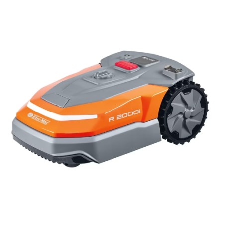 Tondeuse robot OLEOMAC R 2000i, couverture jusqu'à 2000 m², câble périmétrique de 250 m inclus.