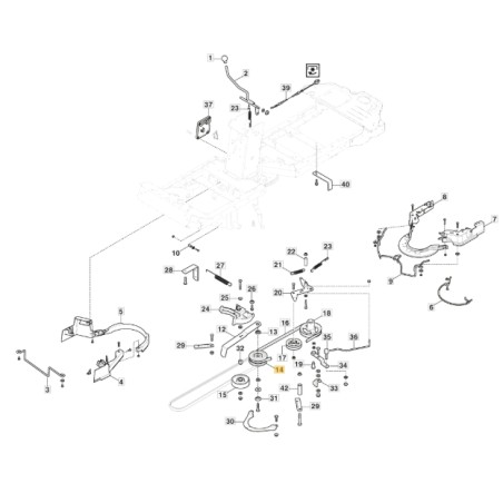 Polea doble original para tractor cortacésped Stiga Park320PG 387605002/0 | Newgardenstore.eu