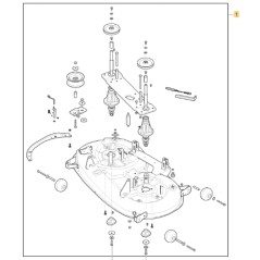 Piatto di taglio assemblato trattorino rasaerba ORIGINALE STIGA 108SD senza lame