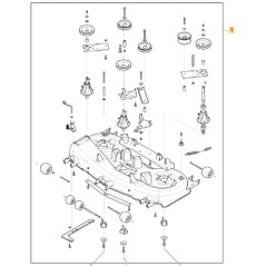 Montiertes Mähdeck für ORIGINAL STIGA 118SD Rasentraktor ohne Messer | Newgardenstore.eu