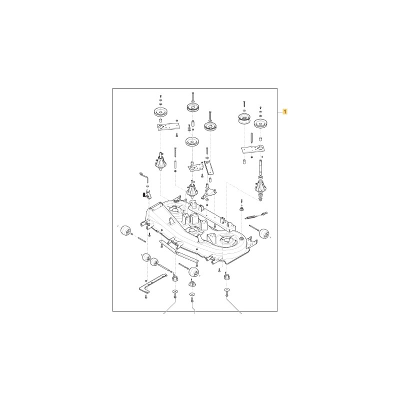 Plateau de coupe assemblé pour tracteur tondeuse ORIGINAL STIGA 118SD (sans lames)