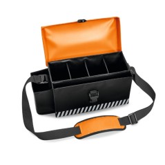 Sacoche bandoulière STIHL KOMBI pour transporter les batteries et l'huile de chaîne