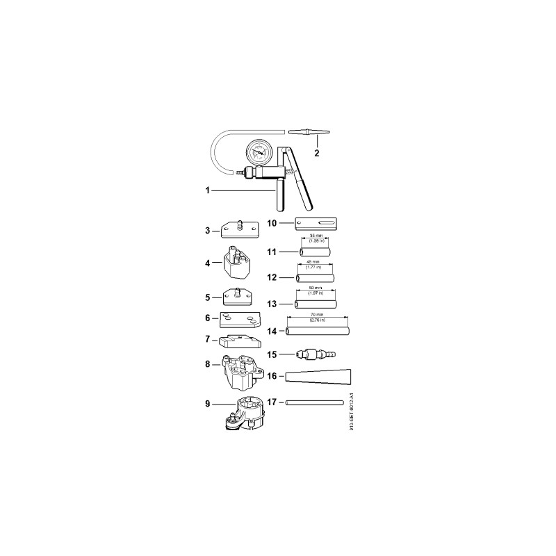 Outil de test d'origine pour tronçonneuse STIHL 00008901701 0000-890-1701