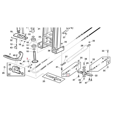 Barra de acoplamiento roscada ORIGINAL GIANNI FERRARI BFB 94500690000 para tractor cortacésped | Newgardenstore.eu