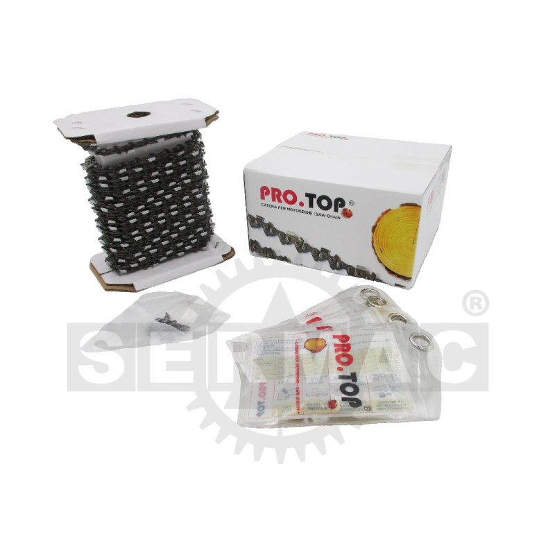 Chaîne pour tronçonneuse PRO.TOP 325 MINI 1.1 18-043-25R-ROLL Compatible avec PRO.TOP Chaîne pour tronçonneuse PRO.TOP 325 MINI 1.1 18-043-25R-ROLL Compatible avec PRO.TOP