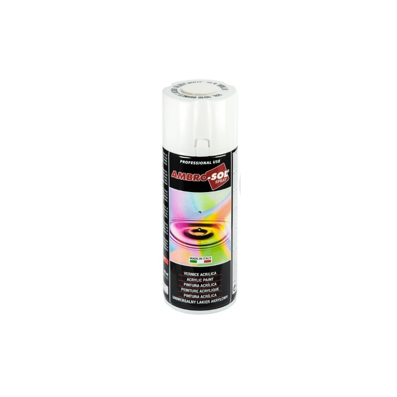 Vernice acrilica spray AMBRO-SOL colore bianco RAL 9010 contenuto 400mL