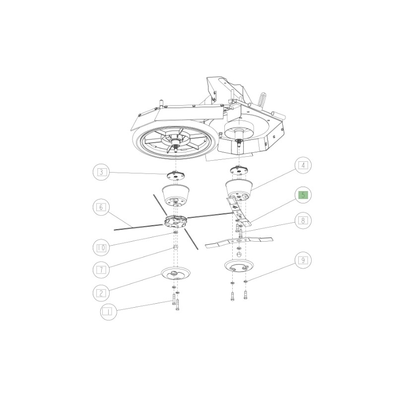 Lama braccio interfilare trattorino tagliaerba RMK150 ORIGINALE OREC O0329-55600