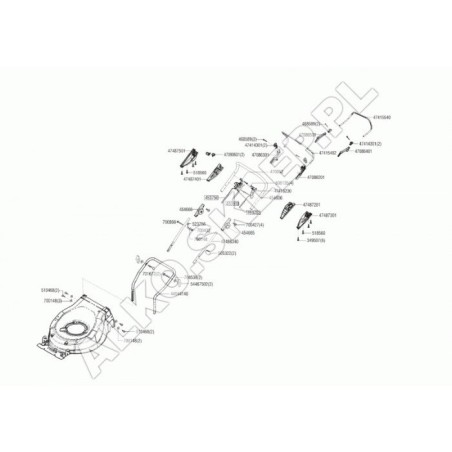 Soporte de palanca derecho ORIGINAL AL-KO 47086301 | Newgardenstore.eu