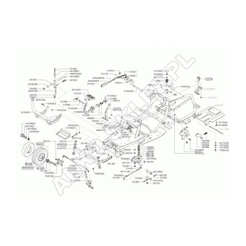 Pedal derecho Tie Zn 46149830 ORIGINAL AL-KO