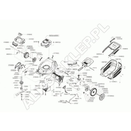 Tapa lateral de escape 46 R90 47453201 ORIGINAL AL-KO | Newgardenstore.eu
