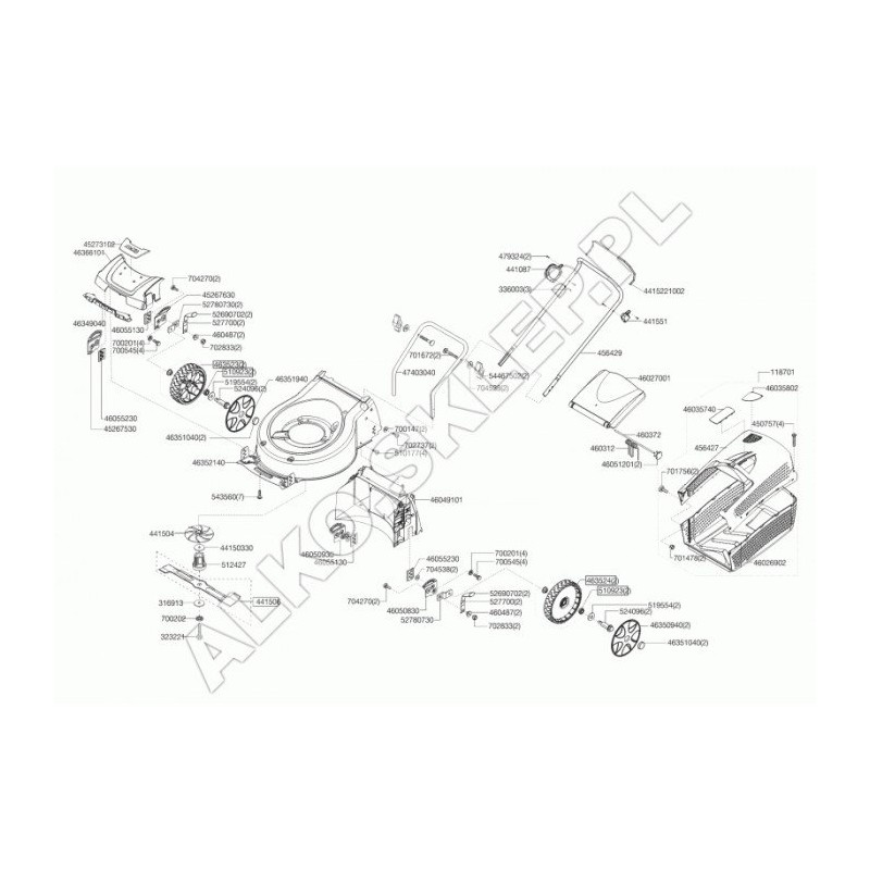 Original AL-KO Moweo 441504 Blade Fan