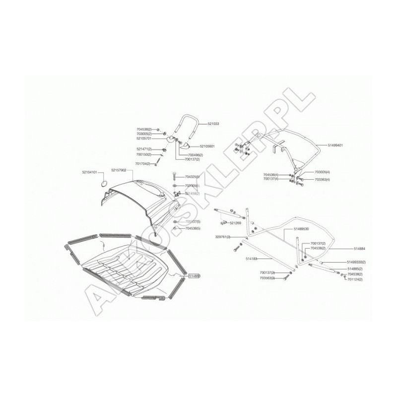Left Support Basket Handle 52105601 ORIGINAL AL-KO