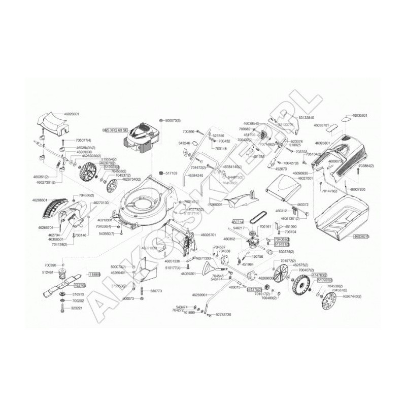 Cache-courroie 51 Classic 46266401 ORIGINAL AL-KO