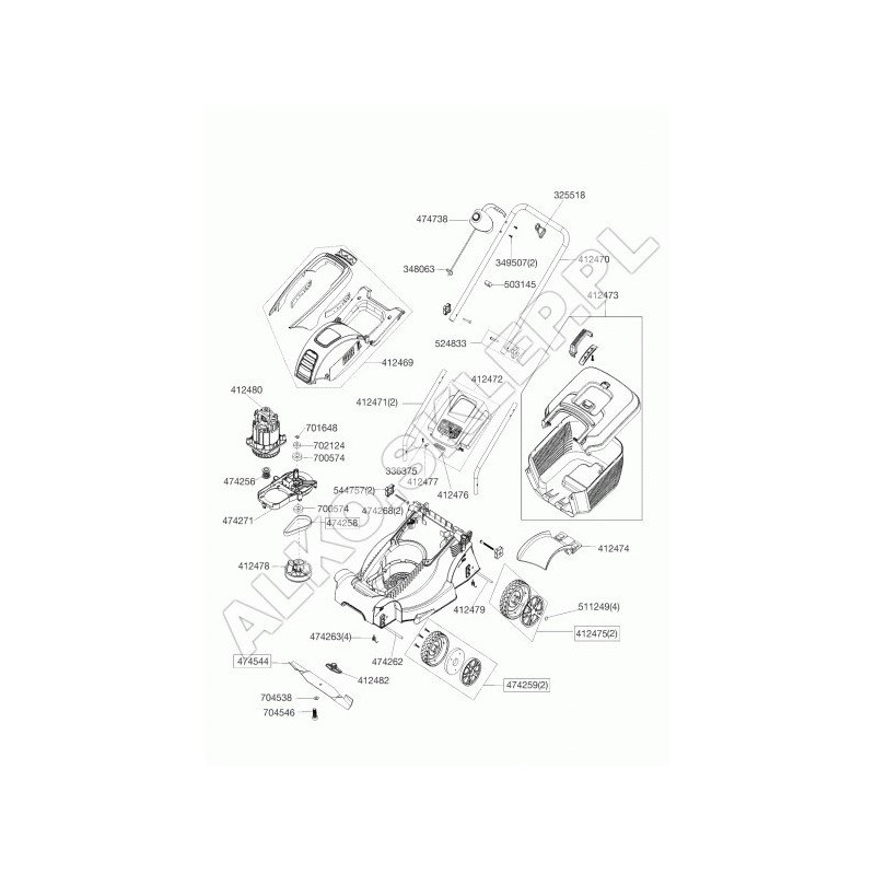 Base de motor original AL-KO 474271