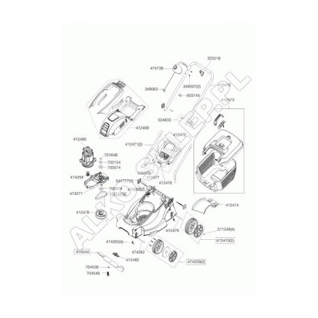 Base Motore 474271 ORIGINALE AL-KO | Newgardenstore.eu